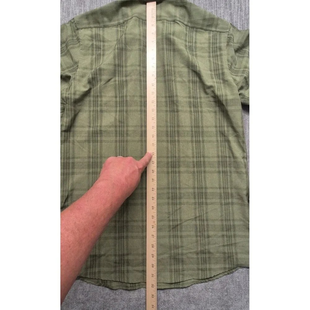 Zara men's‎ green plaid long sleeve button up shirt XL stretch classic